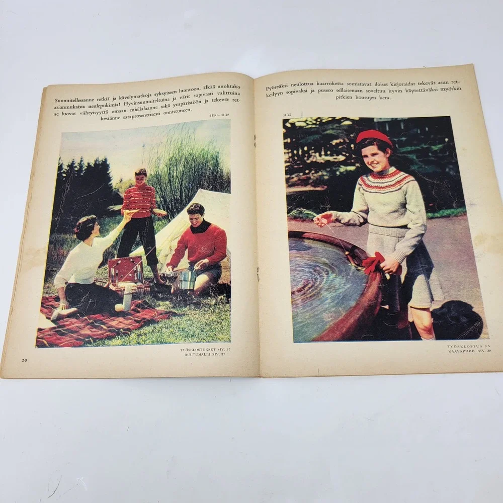 Vintage 1955 Virkkaus ja neuletyöt Finnish Knitting Crochet Fashion Magazine # 3
